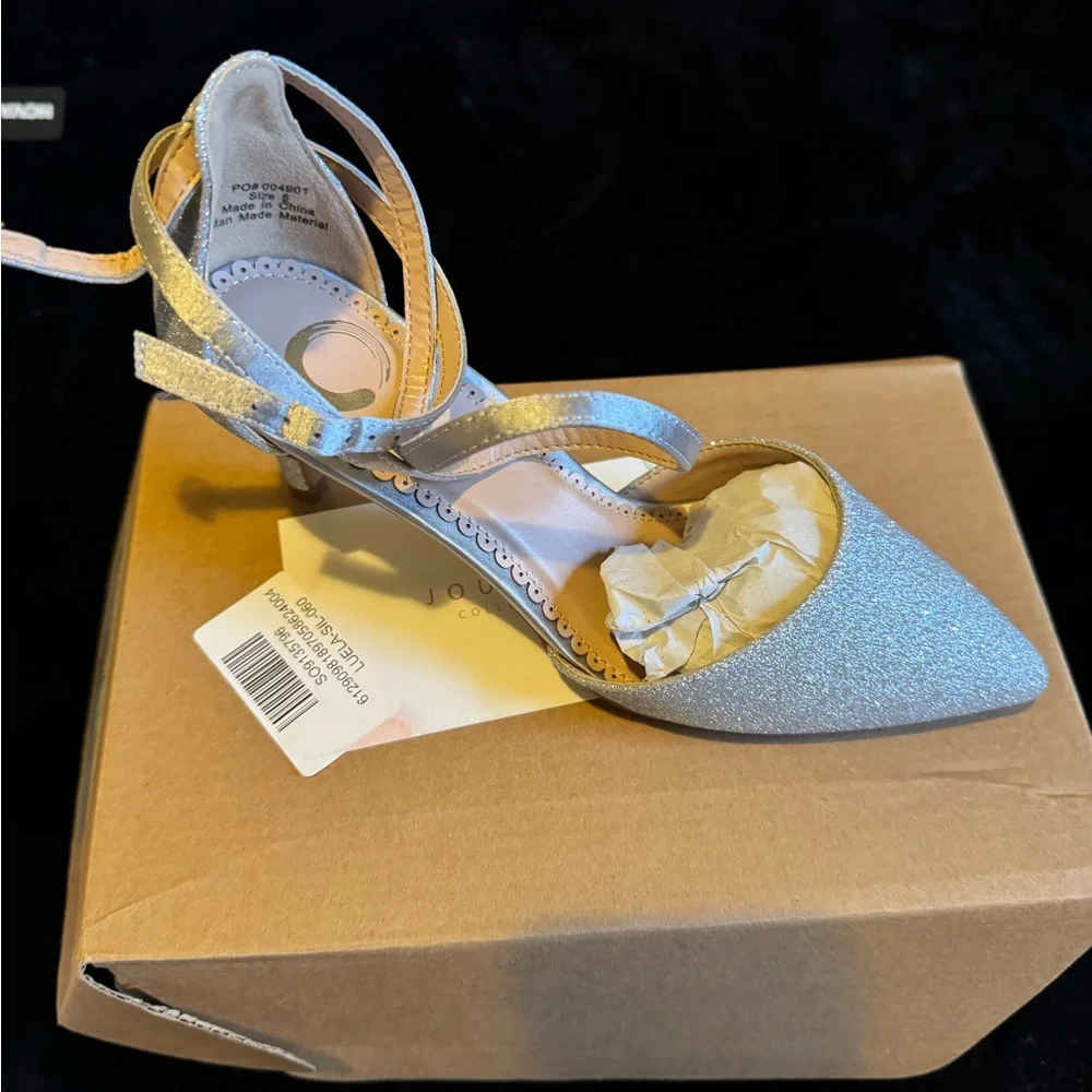 NIB DSW Silver Glitter Heels - Picture 9 of 10